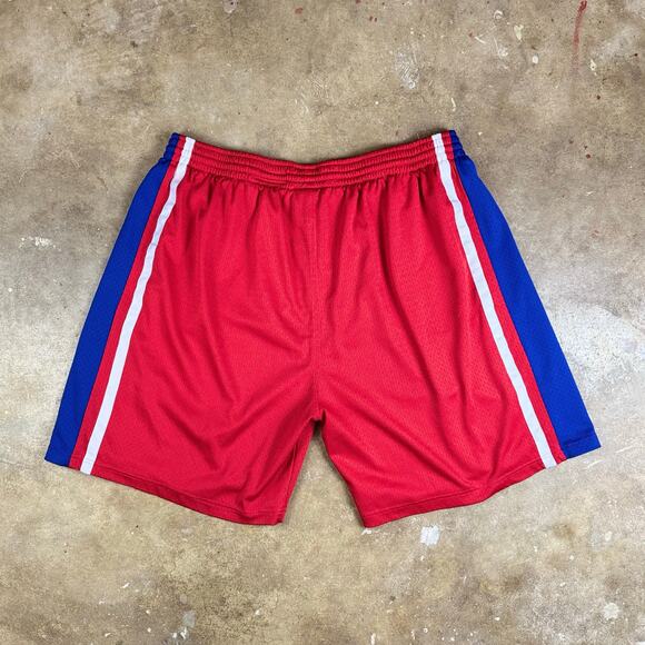 Mitchell & Ness NBA 76ers Hardwood Classics Shorts 4XL Red Blue Mesh Retro - Picture 2 of 10